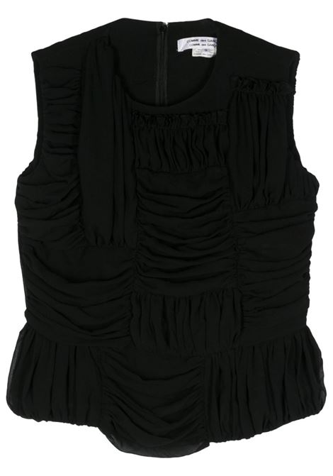Black ruched sleeveless top - women COMME DES GARCONS COMME DES GARCONS | RMB0191